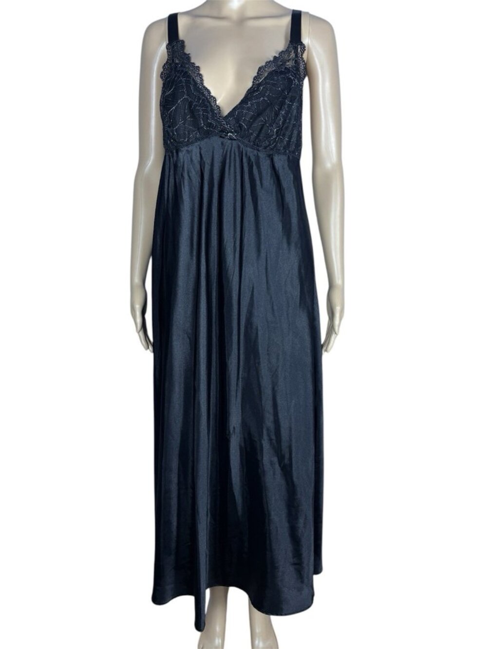 Women’s Nightgown Gown Flora Black Women’s Sz L Black Lace Long Maxi